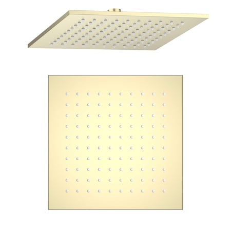 Kibi Cube 10 Metal Thin Profile Rain Shower Head 1.75 GPM - Brushed Gold SH1004BG